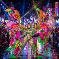 Ceinture en fil métallique faite à la main pour le carnaval de Samba Rio, châle en plumes avec pierres, costume de danse du ventre pour Rave, EDC, défilé, performance, Jouvert