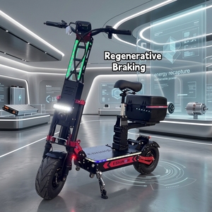 Geofought Customized R8 <b>72V</b> 8000W Dual Motor 30-100ah <b>Battery</b> 13/14inch Fat Tire Electric Scooter WIth Fancy Seat and Trunk - Product Image 1