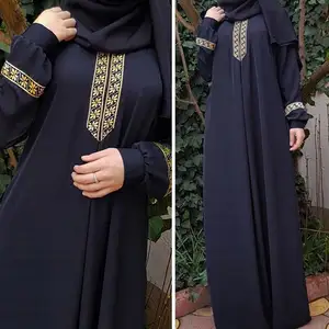 Middle Eastern Ethnic Arab Muslim Loose Robes Islamic Clothing Women Oversized Dress Long Sleeved Abaya Robe