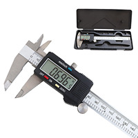 Calibrador Digital de Acero Inoxidable Endurecido Boasta Jewelry, Herramienta de Medición Vernier con Pantalla LCD en mm y Pulgadas, 0-150 mm con Medidor de Profundidad