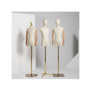 <span class=keywords><strong>Mannequin</strong></span> de vitrine Kainice personnalisé en tissu, buste féminin, demi-corps, avec bras en bois - Product Image 1