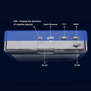 <b>Portable</b> <b>Cassette</b> Recorder <b>Player</b> MP3 Support <b>Portable</b> BT <b>Cassette</b> Recorder <b>Player</b> Blue Recorder <b>Cassette</b> <b>Player</b> - Product Image 2