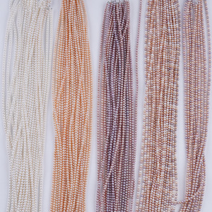Collar de Perlas de Agua Dulce Blancas de 3.5-4mm, Suministro Directo del Fabricante, Hilo Semiterminado para Joyería DIY, Cuentas AK - Product Image 1