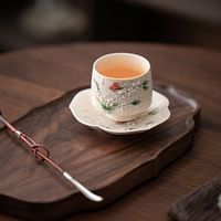 Tasse à thé en porcelaine peinte à la main purement Master Cup Gobelet exquis exclusif pour femmes Japandi Floral Party jetable