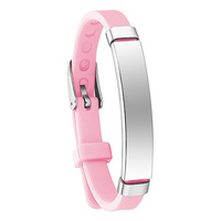 Bracelet pour enfants personnalisé en acier inoxydable réglable avec bracelet en silicone multicolores pour garçons et filles