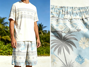 Tessuto in Tulle Lucido 100% Poliestere ad Asciugatura Rapida con Stampa Digitale Personalizzata e Motivi Tinti in Filo <span class=keywords><strong>per</strong></span> Pantaloncini da Spiaggia, Abiti e <span class=keywords><strong>Tende</strong></span> - Product Image 4