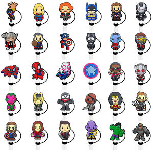 Copri-Cannucce in Silicone Riutilizzabili con Personaggi Marvel: Thor, Capitan America, Spider-Man, Decorazioni per Cannucce in Metallo - Product Image 1