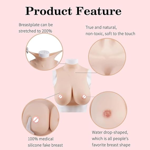 Travesti faux <span class=keywords><strong>seins</strong></span> formes mammaires artificielles en Silicone prothèse <span class=keywords><strong>seins</strong></span> pour transexuelle transgenre Drag Queen Cosplay G Cup - Product Image 3