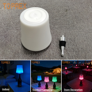 Lampada <span class=keywords><strong>da</strong></span> <span class=keywords><strong>Tavolo</strong></span> a LED Blu per Bottiglie di Vino, Bestseller con Funzione di Cambio Colore Touch per Cene Romantiche e Atmosfere <span class=keywords><strong>da</strong></span> Ristorante - Product Image 2