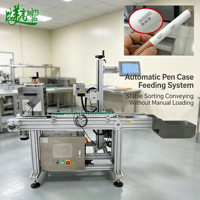 Machine de marquage laser UV à froid sans encre haute efficacité avec alimentation automatique pour la production en série de papeterie, étuis à stylos et lignes de production de produits chimiques quotidiens