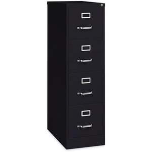 Alera HVF152652BL Archivador vertical económico de 4 cajones para archivos tamaño carta, 15 x 26.5 x 52 pulgadas, color negro - Product Image 1