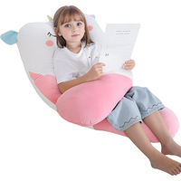 Oreillers longs en peluche en forme de U personnalisés de 47x23 pouces, oreiller géant en peluche licorne pour dormir, cadeau pour garçons et filles
