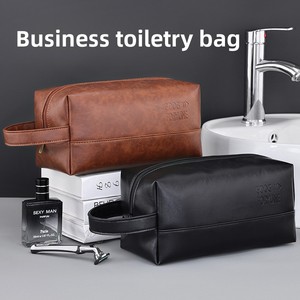 Nouvelle trousse de toilette pour homme de grande capacité pour les voyages d'affaires, fermeture éclair, poignée souple, sac de rangement pour cosmétiques en PU, sac de maquillage portable - Product Image 5