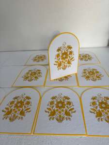 Invitations en papier coton personnalisées faites à la main, imprimées en typographie, motif floral, élégantes cartes de célébration de mariage, conifère - Product Image 3