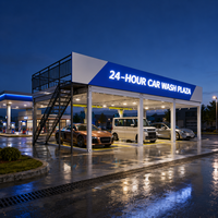 Maison modulaire préfabriquée pour station de lavage de voitures en libre-service 24h/24, structure en acier, bâtiment portable