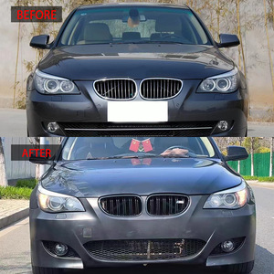 กระจังหน้า BMW E60 ซีรีส์ 5 แบบเส้นคู่ สีดำเงา วัสดุ ABS สำหรับเปลี่ยน - Product Image 2