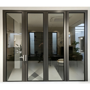 Portes pliantes en alliage d'aluminium résistantes aux ouragans, double vitrage, rupture <span class=keywords><strong>de</strong></span> pont thermique, insonorisation, pour hôpitaux, écoles, usage extérieur - Product Image 4