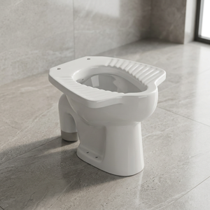 โถสุขภัณฑ์เซรามิคทรงสี่เหลี่ยมแบบอินเดีย EWC ระบบ Washdown แบบ S-Trap สไตล์อินเดีย - Product Image 2