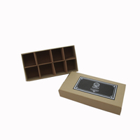 Boîte en papier kraft brun personnalisée, 6 compartiments, dessus transparent, boîte d'emballage à tiroir doré à emporter pour boulangerie, chocolat, en-cas