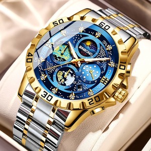 Van Gogh Montres à quartz pour hommes Exquis Starry Sky Design Étanche Lumineux Affichage de la date Petit Trois Broches Fashion Crystal Steel - Product Image 4