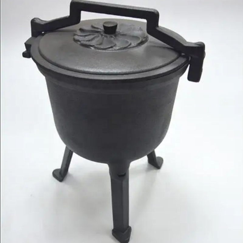 4L Cast Iron Dutch Oven – Heavy-Duty 3-Leg Camping Pot with Lid for Outdoor Cooking - View 2