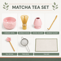 Ensemble complet de cérémonie du thé Matcha en 8 pièces, style japonais, bol en céramique, fouet, cuillère, passoire, boîte cadeau