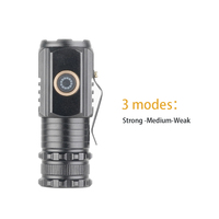 Mini lampe torche LED super lumineuse, portable, rechargeable par USB, à intensité réglable, lumière puissante, corps en alliage d'aluminium, avec clip pour extérieur