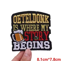 Patch personnalisé Carnaval des Pays-Bas, Emblème d'Oeteldonk, Écussons brodés, Écussons thermocollants pour vêtements, Badges à coudre, Vente en gros