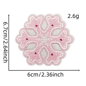 New Iron on Embroidery Cute <b>pink</b> Christmas Tree Santa Claus Snow Sock Guard Patch for Decoration - Product Image 3