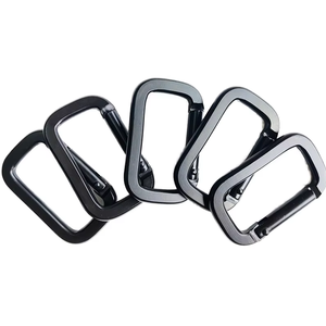 Custom Aluminum <b>Spring</b> Loaded Square Carabiner <b>Clip</b> Hook 30mm 50mm For Outdoor Camping Backpack Keychain Climbing - Product Image 5