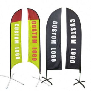Business Teardrop Beach Flag Polyester Material Advertising Beach Flag Sign Blade Flag - Product Image 1