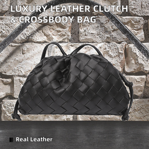 Sac à bandoulière en cuir véritable pour femme, luxe, hiver, fermeture éclair, imperméable, sangle réglable, pochette multifonctionnelle - Product Image 2