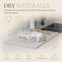 Grand tapis de séchage en pierre pour comptoir de cuisine, tapis pliable en terre de diatomée pour la vaisselle et les comptoirs