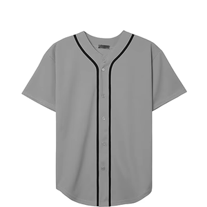 Kualitas Terbaik sublimasi polos leher V kosong cepat kering kemeja olahraga kancing Jersey bisbol - Product Image 5