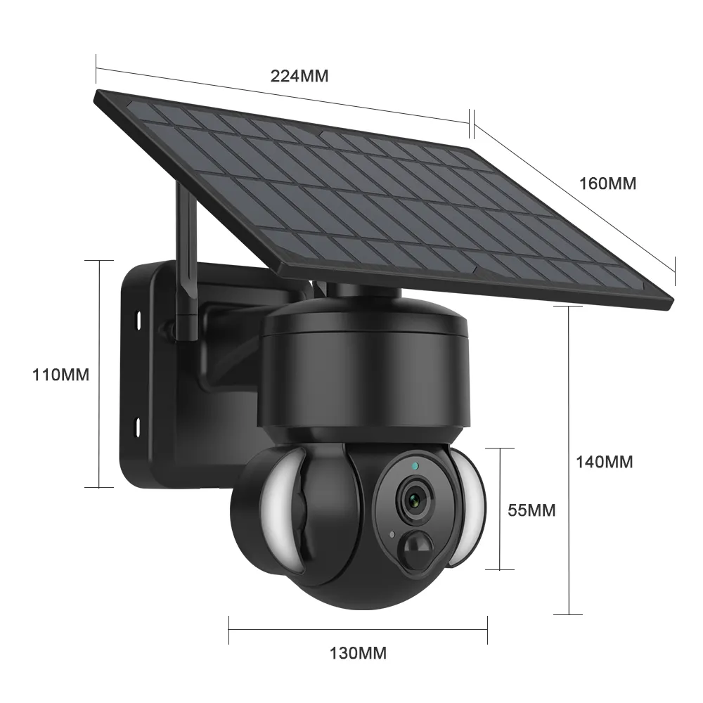 السعر بالجملة 1080P الأمن شاشة كاميرا مراقبة مع سحابة التخزين للرؤية الليلية عرض البعيد إنذار ptz الشمسية كاميرا