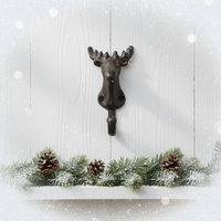 Crochet mural multifonction en fer forgé sculpté tête de cerf, vente en gros directe usine, double crochet en fonte de haute qualité pour salle de bain, salon, garage