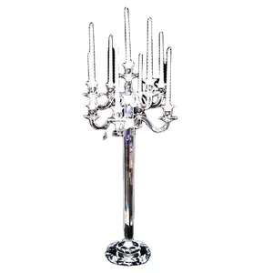 Top sale wedding 9 arms crystal candelabra candle holder for wedding on sale