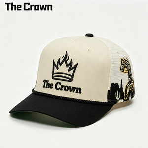 Gorra Trucker Personalizada al por Mayor de Alta Calidad con Borde de Cuerda, Bordado y Malla Trasera, Estilo Vaquero Occidental, Ajustable con Cierre a Presión - Product Image 3