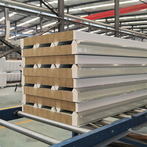 Panneau sandwich pour mur extérieur en <span class=keywords><strong>laine</strong></span> <span class=keywords><strong>de</strong></span> <span class=keywords><strong>verre</strong></span> ignifuge haute résistance <span class=keywords><strong>de</strong></span> 50 <span class=keywords><strong>mm</strong></span>, isolation <span class=keywords><strong>de</strong></span> toiture, revêtement métallique sculpté, atelier écologique - Product Image 4