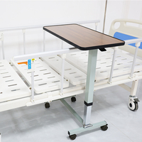Table de lit réglable pour soins à domicile, plateau mobile pour ordinateur portable sur roulettes, plateau en bois, table de lit pour patient à domicile ou à l'hôpital