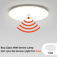Panneau led rond 6w 12w 18w 24w plafonnier led détecteur de mouvement lampe de panneau montée en surface