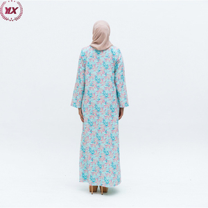 Southeast <strong>Asian</strong> Muslim Fashion Elegant Abaya, V Neck Decorative Pearl Button Long Flared Sleeve Straight Loose <strong>Maxi</strong> <strong>Dress</strong> - Product Image 3
