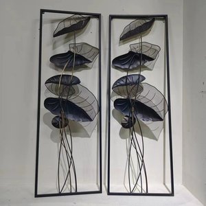 91x31ซม. ชุดที่ 2 งานศิลปะสร้างสรรค์ ใบ<span class=keywords><strong>บัว</strong></span> ตกแต่งผนังสไตล์เรโทร บรรยากาศหรูหรา งานเหล็กสามมิติ โคมไฟห้อยสำหรับทางเดิน - Product Image 6