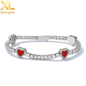 Fashion Exquisite <b>Copper</b> 18K Gold Plated CZ Tennis <b>Chain</b> Heart Necklace for Unisex Valentine's Day Gift - Product Image 5