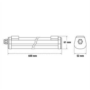 Plafoniera LED 66 cm di larghezza, 6 cm di profondità, 7 cm di altezza, finitura bianca per uso interno - Product Image 5