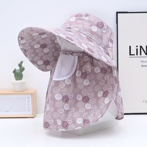 Summer Women's Detachable Wide Brim Sun <b>Hat</b> With Neck Cover Breathable Foldable Bucket <b>Hat</b> For Outdoor Sun Protection - Product Image 1