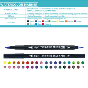 SC148 Twin-nibs 36 Colors Art Markers Water-based <strong>Ink</strong> Washable Plastic <strong>Brush</strong> <strong>Pens</strong> for Sketching Graffiti Loose Dual-Sided - Product Image 6