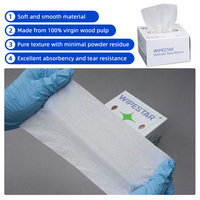 WIPESTAR Lingettes 100% Pâte de Bois 280 Feuilles Boîte Verte Lingettes de Laboratoire 1 Plis Pop-up Lingettes Délicates pour Spectromètre et Lentilles Optiques