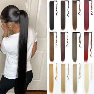 LISI GIRL - Extensiones de Cabello Sintético de 22''/34'' de Largo, Cola de Caballo Larga y Lisa, Cola de Caballo con Clip, Extensiones de Cabello Negro, Accesorios para el Cabello - Product Image 1