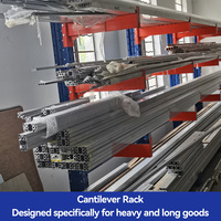 Étagères de stockage à 3/4 niveaux Système de séchage Rouleau de tissu Tuyau en PVC en porte-à-faux robuste Support de 500kg pour entrepôt Double simple face